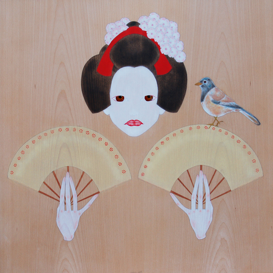 "geisha ballant amb ventalls"